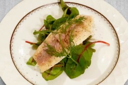 Sanguinum Abnehmrezept: Gefüllte Forelle auf Babymangold