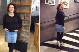 Abnehmbloggerin Raja im neuen, engen Jeansrock