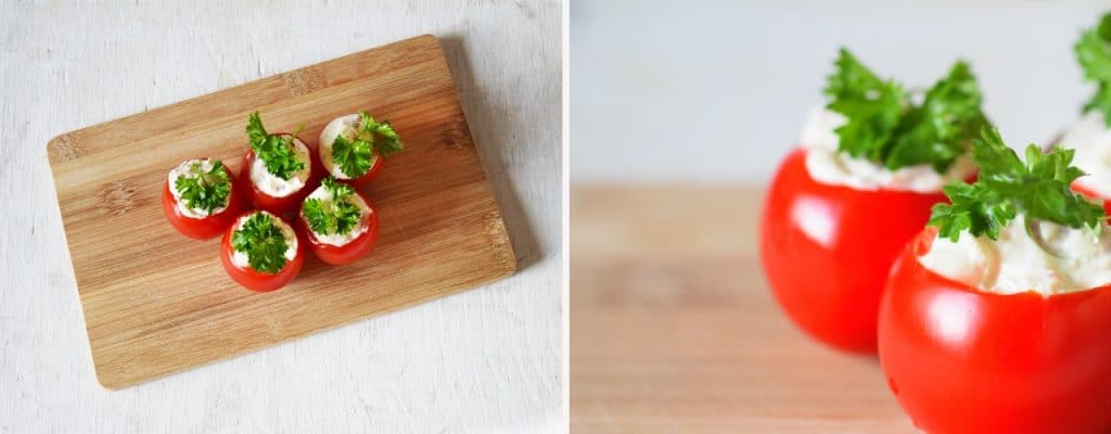 Party-Snacks: Gefüllte Cocktailtomaten 3 Gefüllte Tomaten
