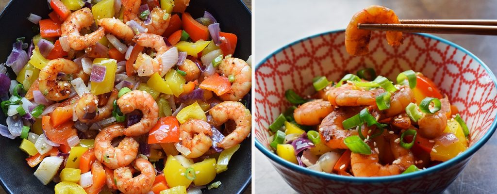 Bunte Shrimps-Pfanne 3 Bunte Shrimps-Pfanne 2
