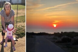Sandra: Auch im Urlaub feiere ich Erfolge 3 Frau mit Kind sonnenuntergang