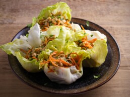 Stuffed iceberg lettuce cabbage leaves with chicken and vegetables 1